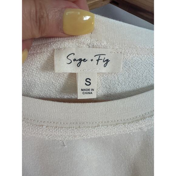 SAGE + FIG Peace Applique Patchwork Plaid Print Sleeves Oversized Boho Small - Picture 3 of 6